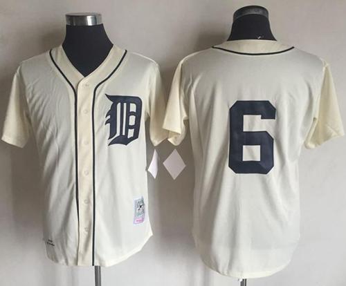 Mitchell And Ness 1968 Tigers #6 Al Kaline Cream Throwback Stitched MLB Jersey - Click Image to Close